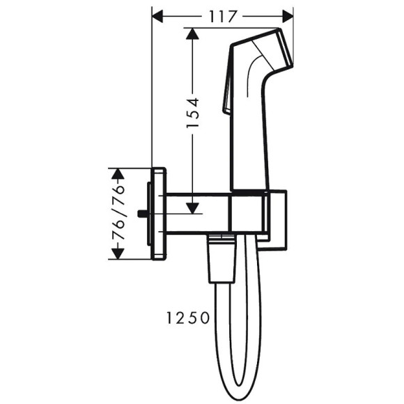 Гигиенический душ со смесителем Hansgrohe Bidette 29233700 Белый матовый