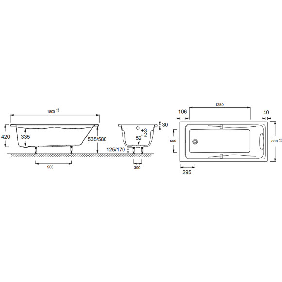 Акриловая ванна Jacob Delafon Odeon Up 180x80 E6048RU-00 без гидромассажа