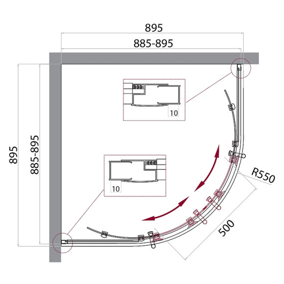 Душевой уголок BelBagno Uno 90х90 UNO-195-R-2-90-P-NERO профиль Черный матовый стекло рифленое Душевой уголок BelBagno Uno 90х90 UNO-195-R-2-90-P-NERO профиль Черный матовый стекло рифленое