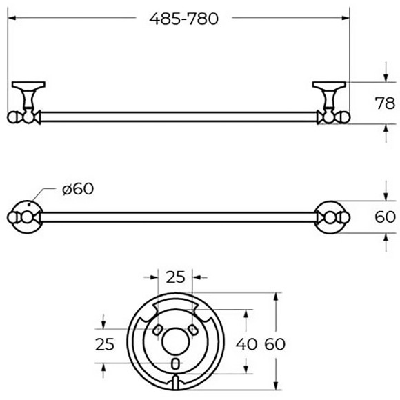 Полотенцедержатель Art&Max Antic Crystal AM-E-2624CLS Хром