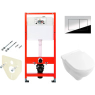 Комплект унитаза Villeroy&Boch O Novo 5660H101 с инсталляцией Tece Profil 9400412 с сиденьем Микролифт и клавишей смыва Хром глянцевый Комплект унитаза Villeroy&Boch O Novo 5660H101 с инсталляцией Tece Profil 9400412 с сиденьем Микролифт и клавишей смыва Хром глянцевый