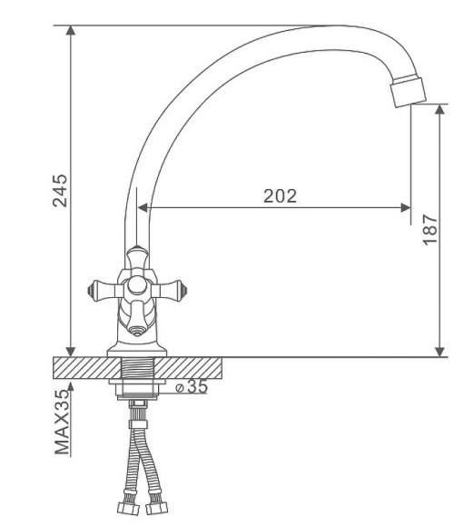 Смеситель для кухни Gappo G46 G4046 Хром