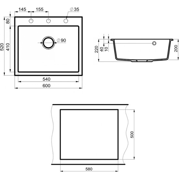 Кухонная мойка Point Бинга 60 PN3003AL Серая Кухонная мойка Point Бинга 60 PN3003AL Серая