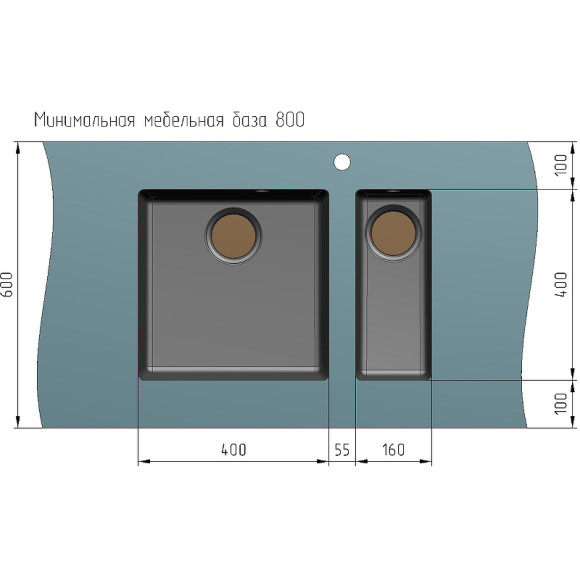 Кухонная мойка Ulgran Quartz Underground 160-07 Уголь Кухонная мойка Ulgran Quartz Underground 160-07 Уголь