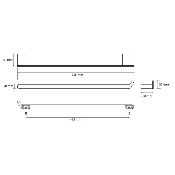 Полотенцедержатель Bemeta Organic Black 167104360 Черный матовый Полотенцедержатель Bemeta Organic Black 167104360 Черный матовый