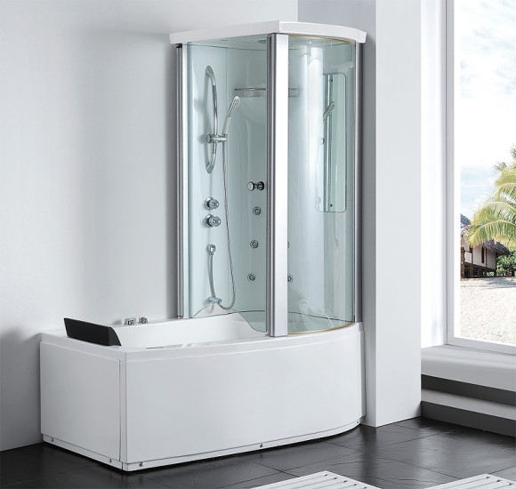 Акриловая ванна с душевой кабиной Gemy 170х85 G8040 B R с гидромассажем Акриловая ванна с душевой кабиной Gemy 170х85 G8040 B R с гидромассажем