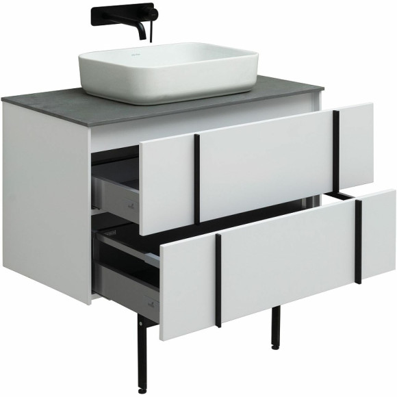 Тумба под раковину Allen Brau Reality 90 1.32006.WM подвесная Белая матовая Тумба под раковину Allen Brau Reality 90 1.32006.WM подвесная Белая матовая