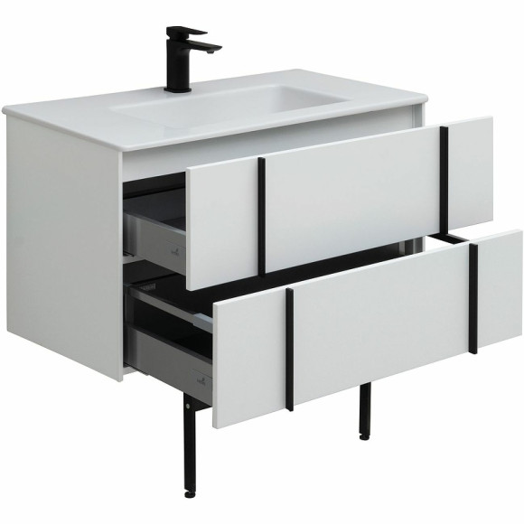 Тумба под раковину Allen Brau Reality 90 1.32006.WM подвесная Белая матовая Тумба под раковину Allen Brau Reality 90 1.32006.WM подвесная Белая матовая