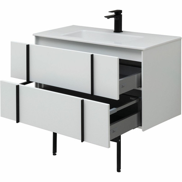 Тумба под раковину Allen Brau Reality 90 1.32006.WM подвесная Белая матовая Тумба под раковину Allen Brau Reality 90 1.32006.WM подвесная Белая матовая