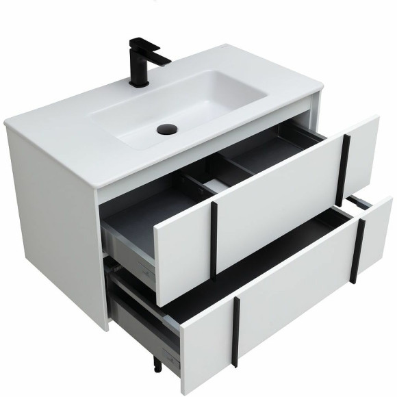 Тумба под раковину Allen Brau Reality 90 1.32006.WM подвесная Белая матовая Тумба под раковину Allen Brau Reality 90 1.32006.WM подвесная Белая матовая