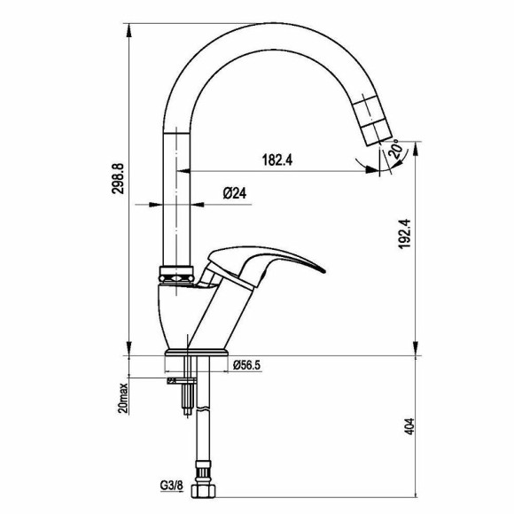 Смеситель для кухни Swedbe Selene 7240 Хром Смеситель для кухни Swedbe Selene 7240 Хром