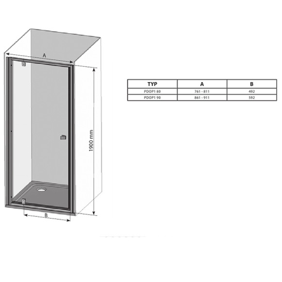 Душевая дверь Ravak Pivot PDOP1-80 03G40100Z1 профиль Белый ручка Хром стекло Transparent Душевая дверь Ravak Pivot PDOP1-80 03G40100Z1 профиль Белый ручка Хром стекло Transparent