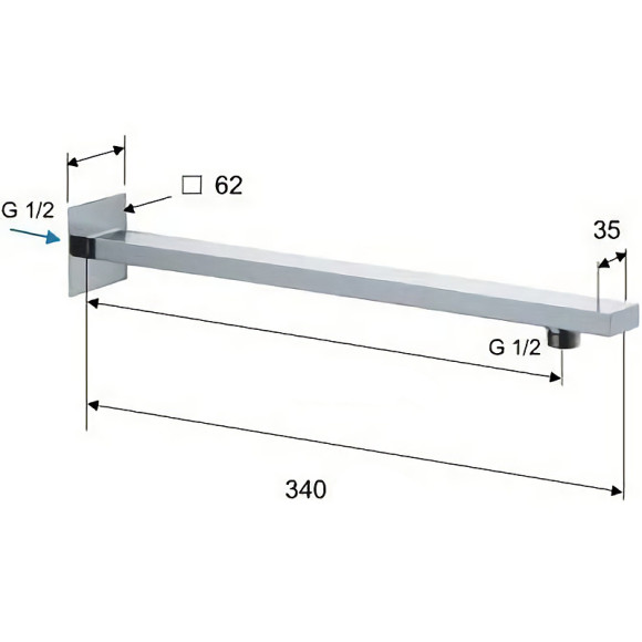 Кронштейн для верхнего душа Remer 348Q30 Хром Кронштейн для верхнего душа Remer 348Q30 Хром
