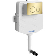 Смывной бачок WasserKRAFT Aller 10TLT.031.ME.PG02 для унитаза с клавишей смыва Золото