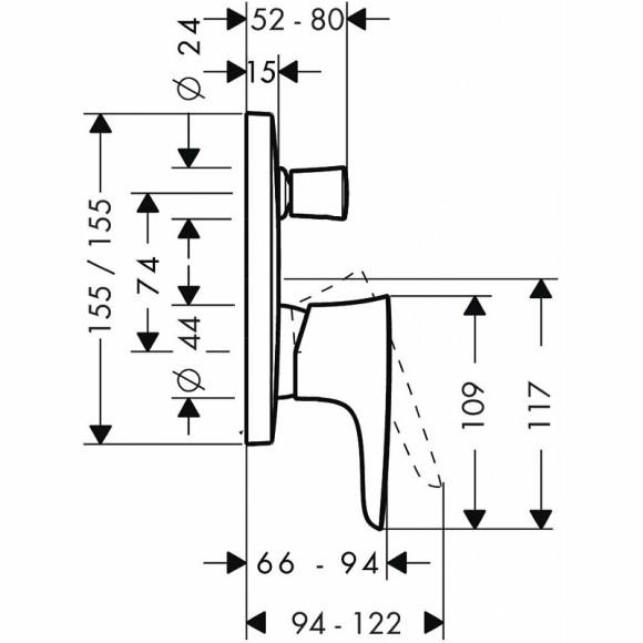 Смеситель для душа Hansgrohe PuraVida 15445000 Хром Смеситель для душа Hansgrohe PuraVida 15445000 Хром