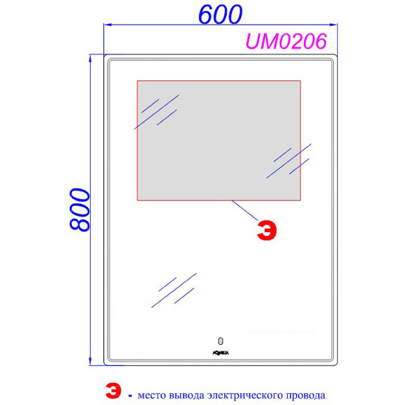 Зеркало Aqwella UM 60 UM0206 с подсветкой с сенсорным выключателем Зеркало Aqwella UM 60 UM0206 с подсветкой с сенсорным выключателем