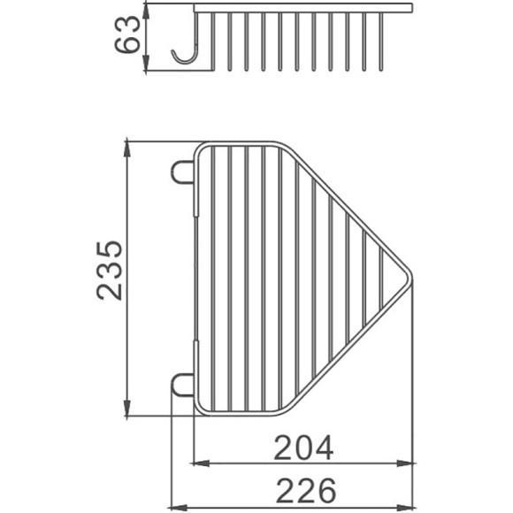 Полка корзина Haiba HB335 угловая Хром