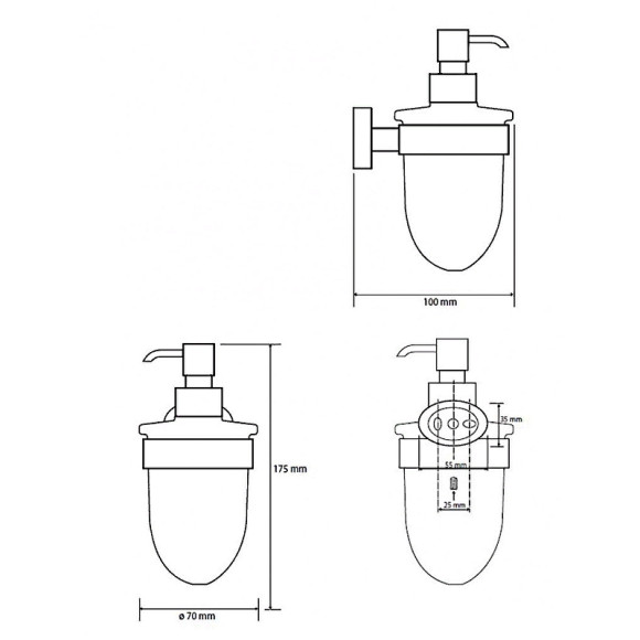 Дозатор для жидкого мыла Bemeta Oval 118409011 Хром Дозатор для жидкого мыла Bemeta Oval 118409011 Хром