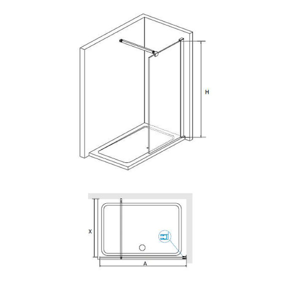 Душевая перегородка RGW Walk In WA-001 110 351000111-11 профиль Хром стекло прозрачное