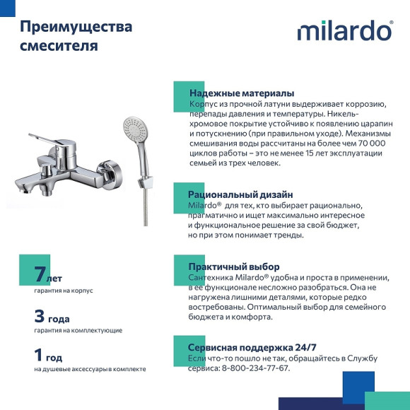 Смеситель для ванны Milardo Enjoy ENJSB00M02 Хром глянцевый
