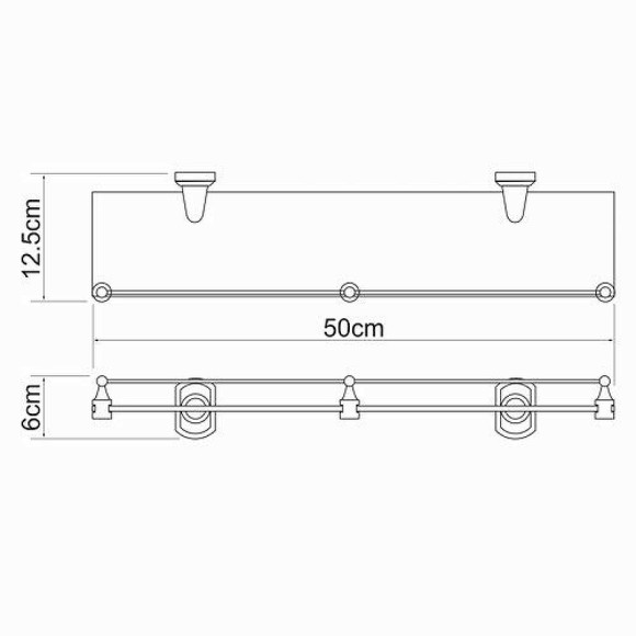 Стеклянная полка WasserKRAFT Oder K-3044 Хром Стеклянная полка WasserKRAFT Oder K-3044 Хром