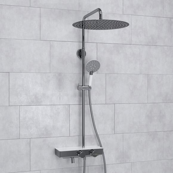 Душевая система WasserKRAFT A113.117.058.CH Thermo с термостатом Хром Белая