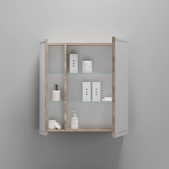 Зеркальный шкаф Sancos Mirror 70 MI70EG с подсветкой Дуб галифакс натуральный Зеркальный шкаф Sancos Mirror 70 MI70EG с подсветкой Дуб галифакс натуральный