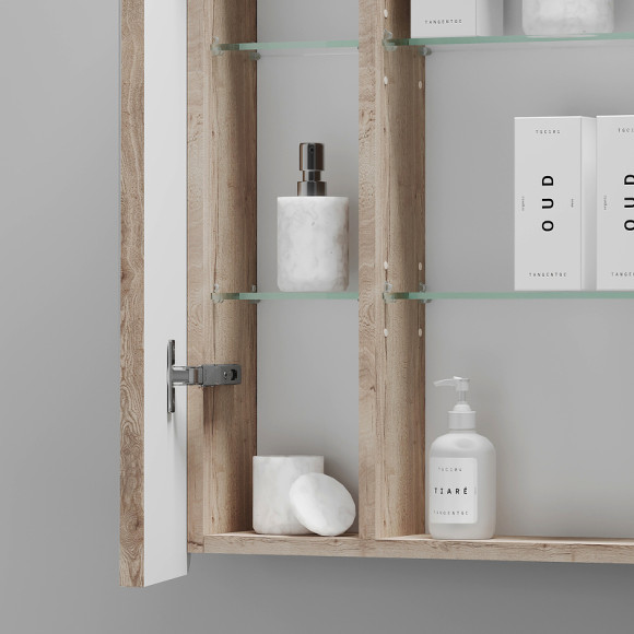 Зеркальный шкаф Sancos Mirror 70 MI70EG с подсветкой Дуб галифакс натуральный Зеркальный шкаф Sancos Mirror 70 MI70EG с подсветкой Дуб галифакс натуральный