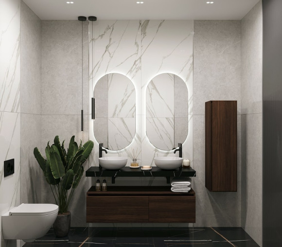 Столешница под раковину Boheme Armadi Art Flat 140 869-140-NM Черный мрамор