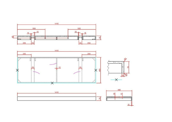 Столешница под раковину Boheme Armadi Art Flat 140 869-140-NM Черный мрамор