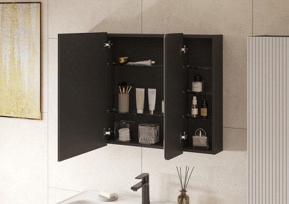 Зеркальный шкаф Aquaton Ар-Деко 85 1A280602DD8D0 Серый кобальт