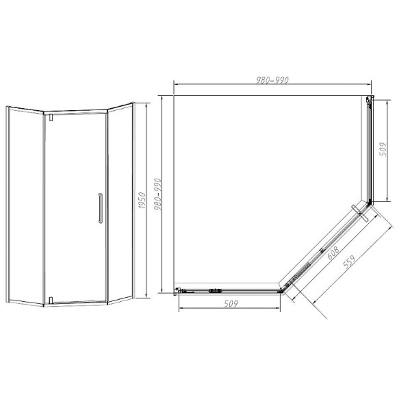 Душевой уголок Vincea Slim-N 100x100 VSP-4SN100CLB профиль Черный стекло прозрачное Душевой уголок Vincea Slim-N 100x100 VSP-4SN100CLB профиль Черный стекло прозрачное
