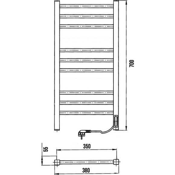 Электрический полотенцесушитель Laris Астор ЧК9 350х700 R 73207768 Белый муар Электрический полотенцесушитель Laris Астор ЧК9 350х700 R 73207768 Белый муар