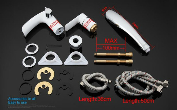 Смеситель на борт ванны Gappo G48 G1148-8 Белый Хром