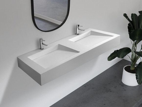 Раковина Abber Stein 152 AS2643-1.5 двойная Белая матовая