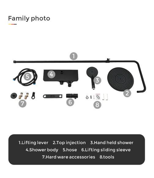 Душевая система Gappo G2495-5 Черная матовая Душевая система Gappo G2495-5 Черная матовая