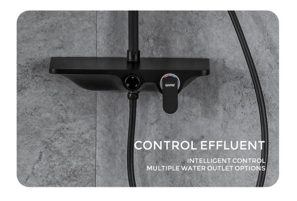 Душевая система Gappo G2495-5 Черная матовая Душевая система Gappo G2495-5 Черная матовая