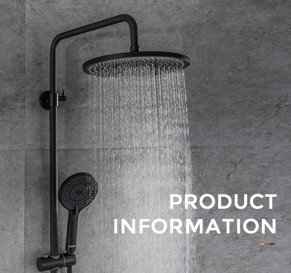 Душевая система Gappo G2495-5 Черная матовая Душевая система Gappo G2495-5 Черная матовая