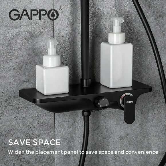 Душевая система Gappo G2495-5 Черная матовая Душевая система Gappo G2495-5 Черная матовая
