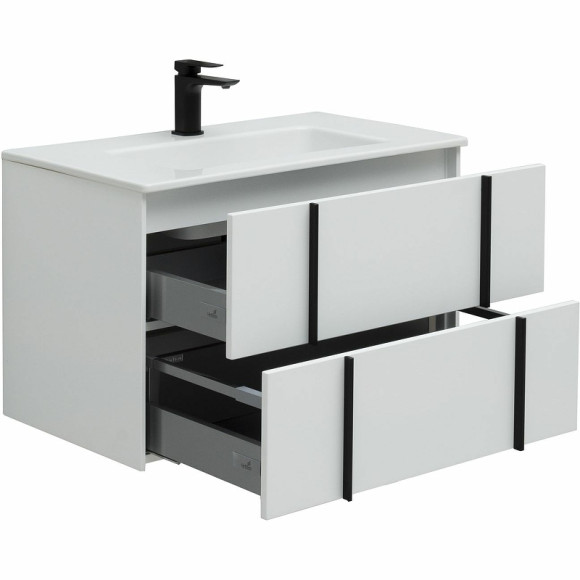 Тумба под раковину Allen Brau Reality 80 1.32005.WM подвесная Белая матовая Тумба под раковину Allen Brau Reality 80 1.32005.WM подвесная Белая матовая