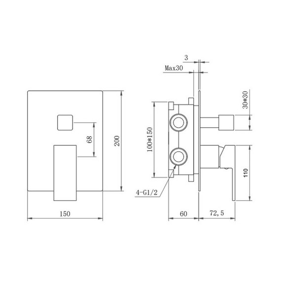Душевая система Berges Nardis 3S 071011 Черная матовая Душевая система Berges Nardis 3S 071011 Черная матовая