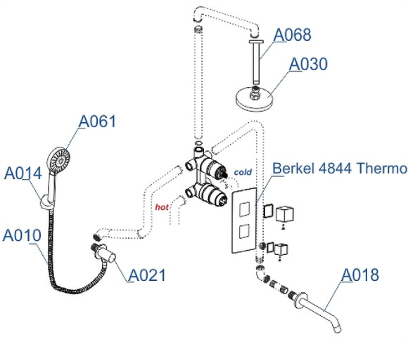 Душевая система WasserKRAFT Berkel A174868 Thermo с термостатом Хром