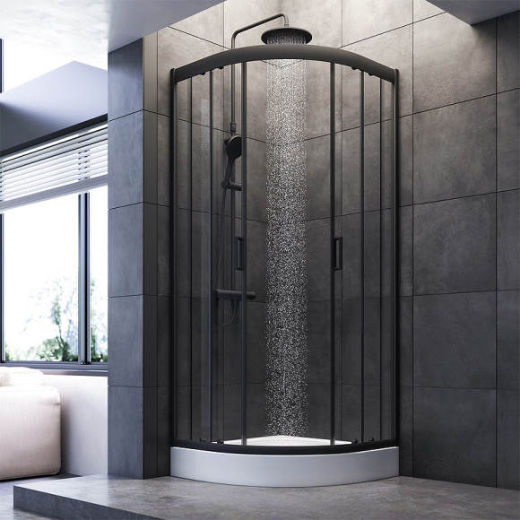 Душевой уголок AM.PM Gem 80х80 W90G-401-080BT профиль Черный матовый стекло прозрачное Душевой уголок AM.PM Gem 80х80 W90G-401-080BT профиль Черный матовый стекло прозрачное