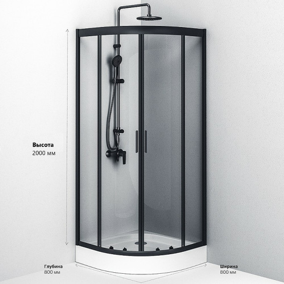 Душевой уголок AM.PM Gem 80х80 W90G-401-080BT профиль Черный матовый стекло прозрачное Душевой уголок AM.PM Gem 80х80 W90G-401-080BT профиль Черный матовый стекло прозрачное