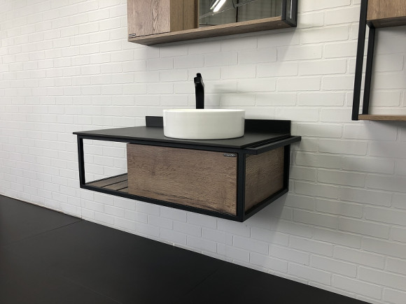 Тумба с раковиной Comforty Лиссабон 95 00-00006558 подвесная Дуб темный Тумба с раковиной Comforty Лиссабон 95 00-00006558 подвесная Дуб темный