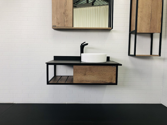 Тумба с раковиной Comforty Лиссабон 95 00-00006558 подвесная Дуб темный Тумба с раковиной Comforty Лиссабон 95 00-00006558 подвесная Дуб темный