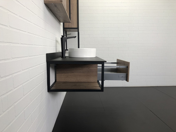 Тумба с раковиной Comforty Лиссабон 95 00-00006558 подвесная Дуб темный Тумба с раковиной Comforty Лиссабон 95 00-00006558 подвесная Дуб темный