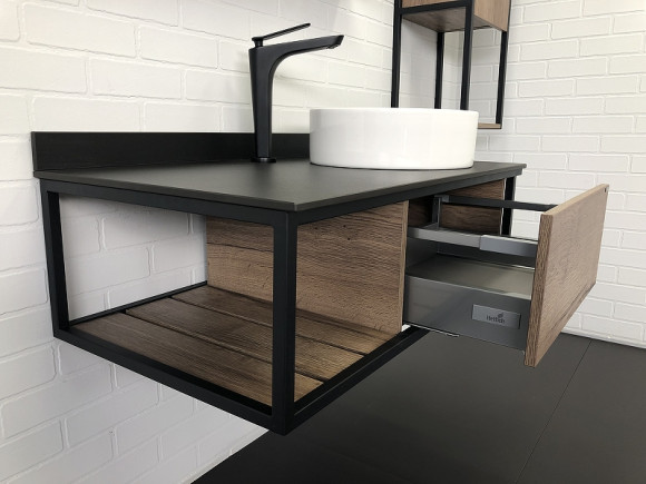 Тумба с раковиной Comforty Лиссабон 95 00-00006558 подвесная Дуб темный Тумба с раковиной Comforty Лиссабон 95 00-00006558 подвесная Дуб темный