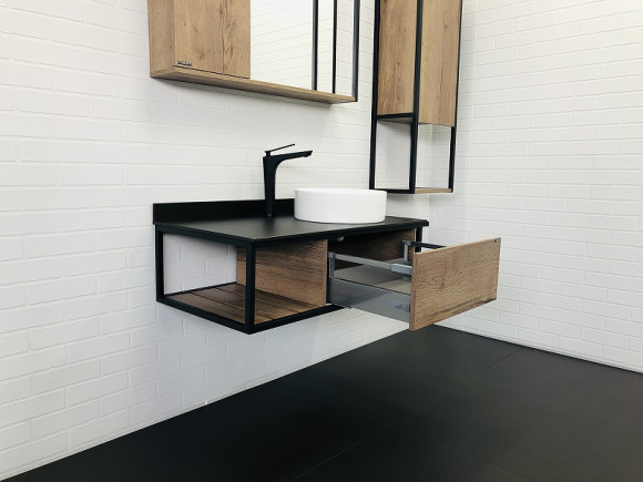 Тумба с раковиной Comforty Лиссабон 95 00-00006558 подвесная Дуб темный Тумба с раковиной Comforty Лиссабон 95 00-00006558 подвесная Дуб темный