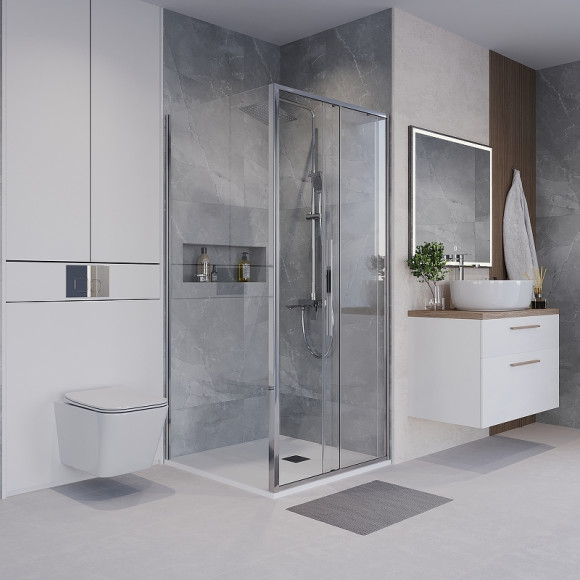 Душевой уголок Niagara Nova 90х90 NG-64-9A-A90-34 профиль Хром стекло прозрачное Душевой уголок Niagara Nova 90х90 NG-64-9A-A90-34 профиль Хром стекло прозрачное